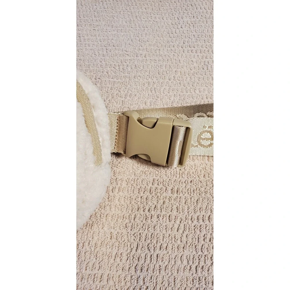 Lole Sherpa Fleece Belt Bag Cream Beige Adjustable Strap‎ Fanny Pack Crossbody